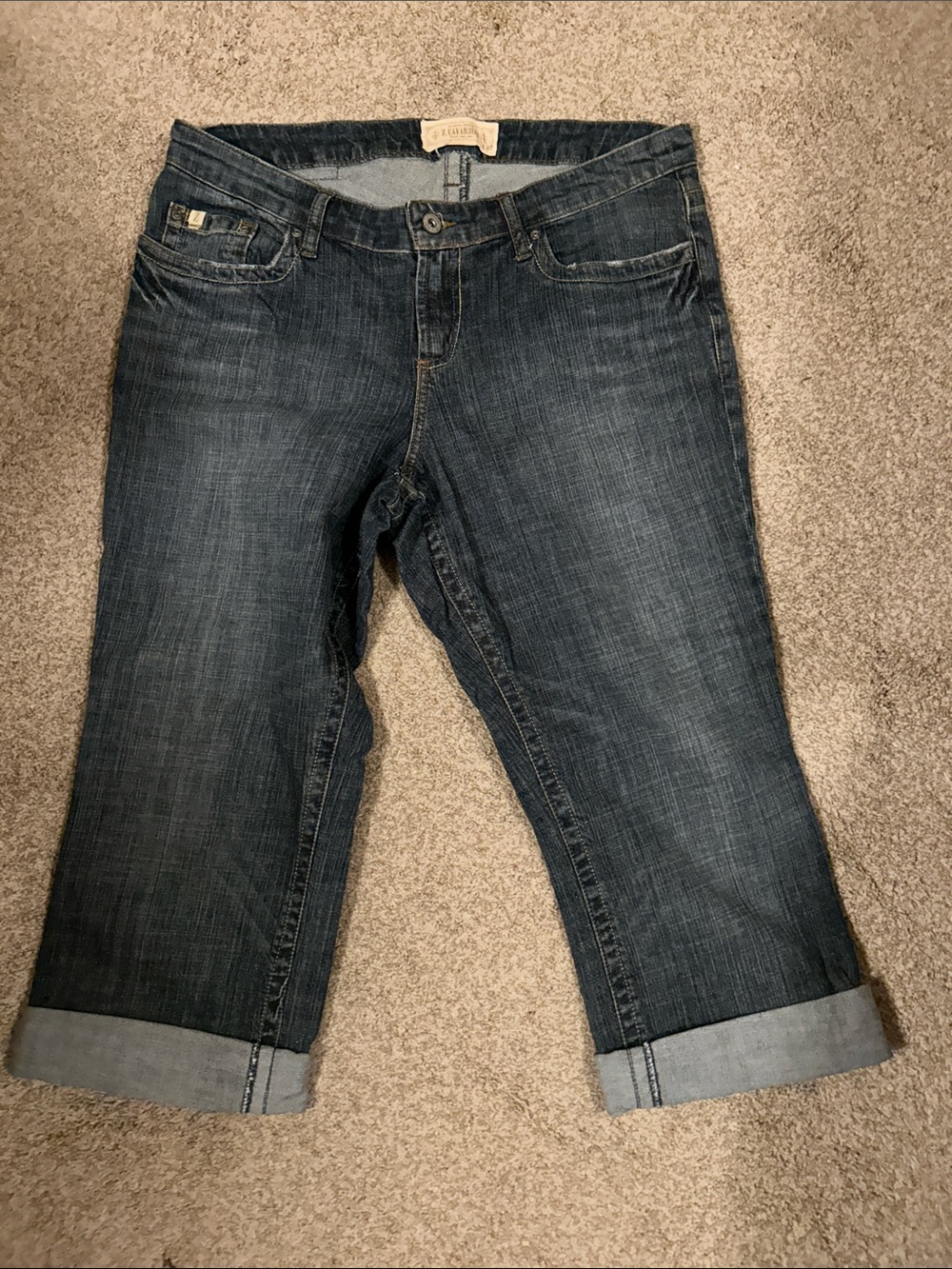 Z. Cavaricci Dark Blue Cropped Capri Jeans